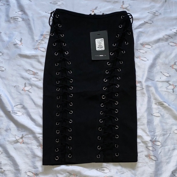 Fashion Nova Dresses & Skirts - Fashion Nova Black Lace-Up Pencil Skirt